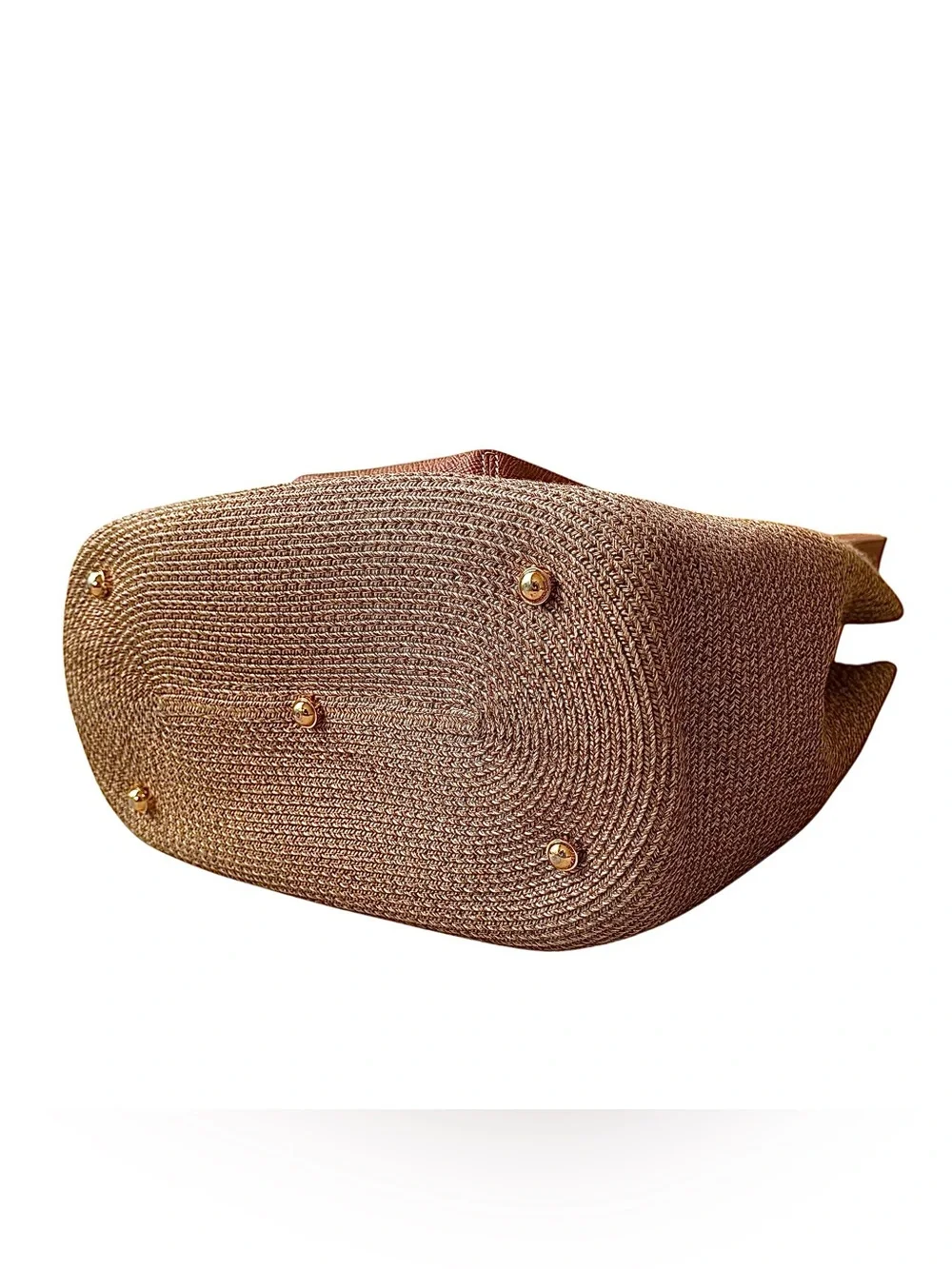 ERIC JAVITS “Squishee” Straw & Leather Small Bag